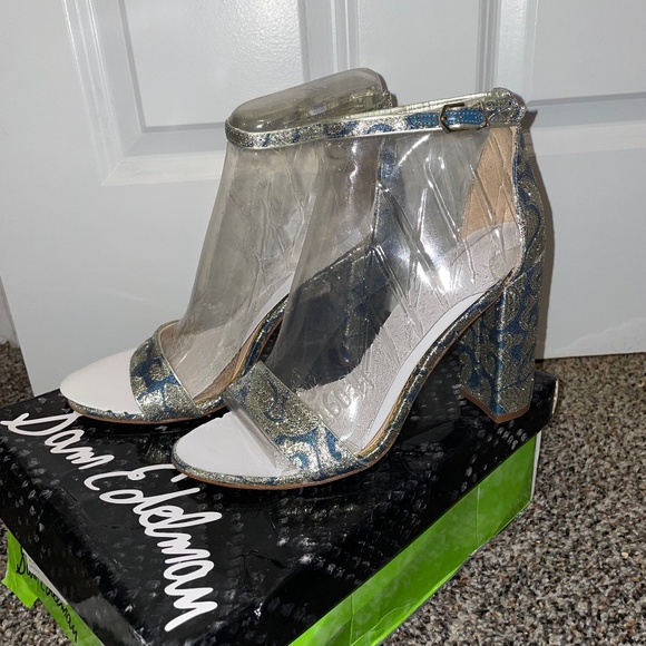Sam Edelman Yaro Heeled Sandal Blue/Multi Womens Size 9.5 - Picture 1 of 12